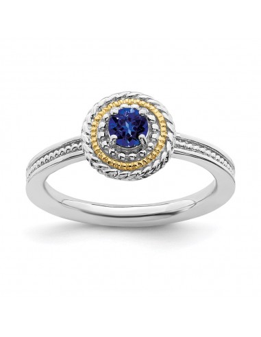 Sterling Silver & 14k Stackable Expressions Created Sapphire Ring | QSK922 une grave pollution 