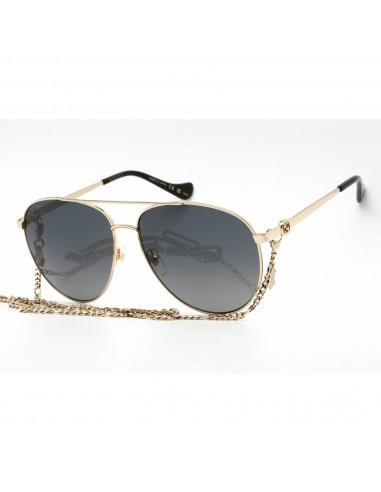 Gucci Women's Sunglasses - Gold Metal Aviator Full Rim Frame Grey Lens | GG1088S 001 soldes