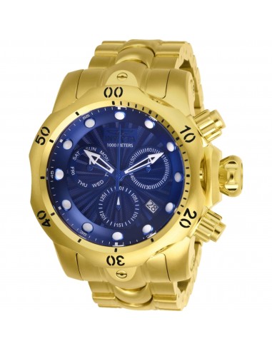 Invicta Men's Dive Watch - Venom Chronograph Blue Dial Yellow Gold Bracelet | 25905 livraison et retour toujours gratuits