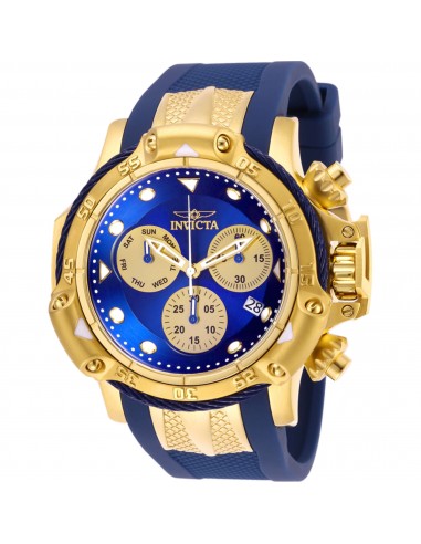 Invicta Men's Dive Watch - Quartz Chronograph Yellow Gold and Blue Strap | 26966 Comparez et commandez 