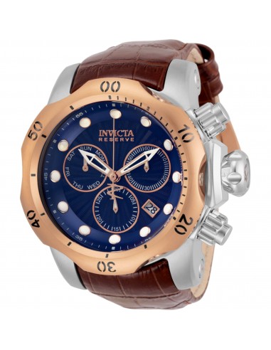 Invicta Men's Dive Watch - Reserve Chronograph Blue Dial Brown Leather Strap | 32957 vente chaude votre 