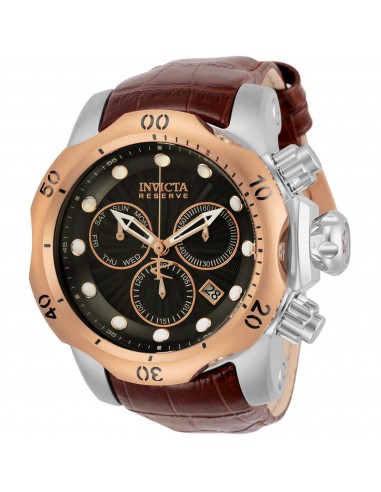 Invicta Men's Watch - Reserve Venom Chrono Gunmetal Dial Brown Leather Strap | 32958 Vous souhaitez 