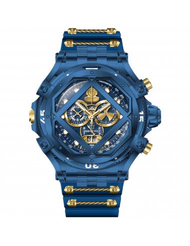 Invicta Men's Watch - Pro Diver Chrono Gold Tone and Blue Dial Silicone Strap | 37180 votre