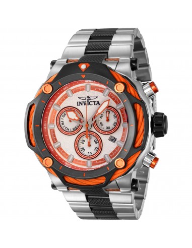 Invicta Men's Watch - Bolt Chronograph Silver and Red Dial Two Tone Bracelet | 42198 pas chere