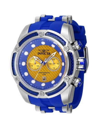 Invicta Men's Watch - Bolt Date Yellow and Blue Dial Steel and Silicone Strap | 42287 sur le site 