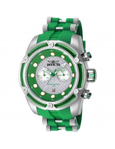 Invicta Men's Watch - Bolt Quartz Date Silver and Green Dial Silicone Strap | 42288 JUSQU'A -70%! 