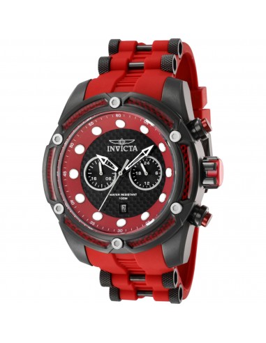 Invicta Men's Watch - Bolt Quartz Black Steel and Red Silicone Strap Date | 42296 soldes