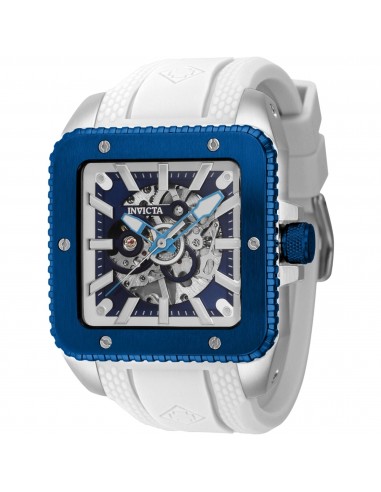 Invicta Men's Watch - Cuadro Mechanical Dark Blue, White and Silver Dial Strap | 44007 Amélioration de cerveau avec