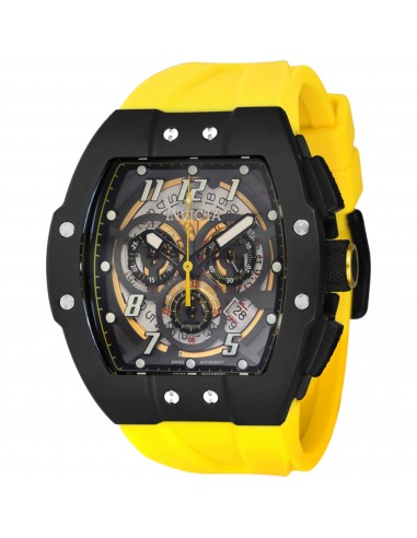 Invicta Men's Watch - JM Correa Transparent and Black Dial Yellow Rubber Strap | 44413 rembourrage situé sous