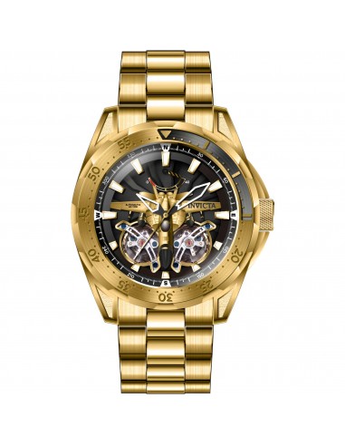 Invicta Men's Watch - Aviator Automatic Gold and Black Open Heart Dial Steel | 44687 2023