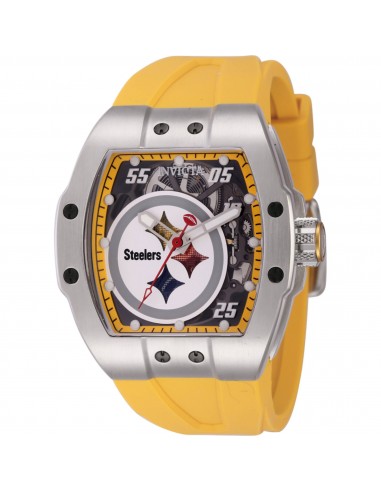 Invicta Men's Watch - NFL Pittsburgh Steelers Automatic Yellow Rubber Strap | 45056 solde