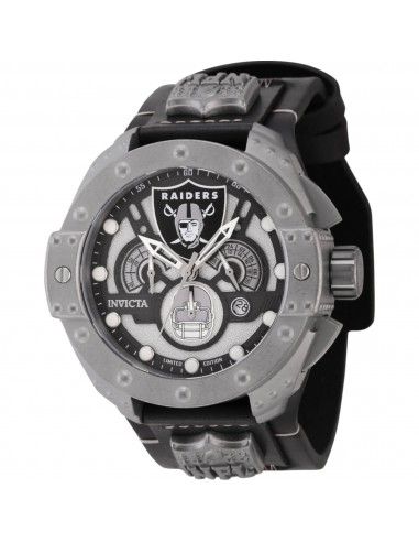 Invicta Men's Watch - NFL Las Vegas Raiders Chrono Gunmetal and Silver Dial | 45116 Venez découvrir notre 