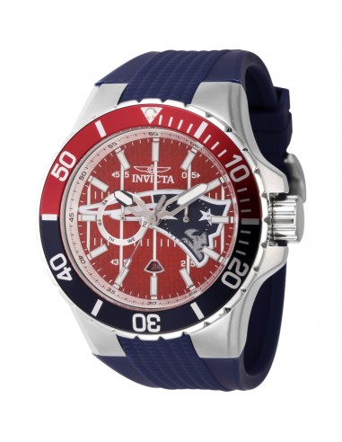 Invicta Men's Watch - NFL New England Patriots Quartz Blue Silicone Strap | 45406 pas chere