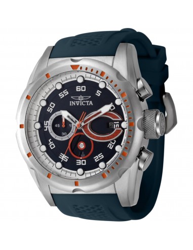 Invicta Men's Watch - NFL Chicago Bears Quartz Chrono Black Silicone Strap | 45538 pas chere