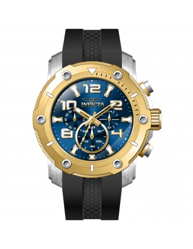 Invicta Men's Watch - Pro Diver Chronograph Blue Dial Black Silicone Strap | 45740 en ligne des produits 