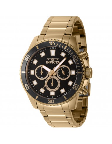 Invicta Men's Watch - Pro Diver Chronograph Black Dial Yellow Gold Bracelet | 46054 prix