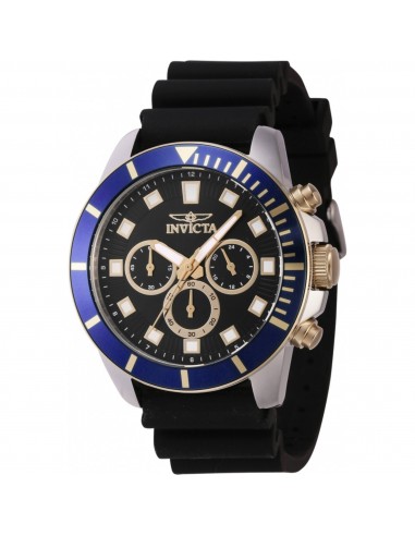 Invicta Men's Watch - Pro Diver Chrono Blue and Gold Tone Bezel Black Dial | 46082 outlet