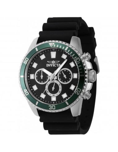 Invicta Men's Chronograph Watch - Pro Diver Green and Silver Tone Bezel Strap | 46086 de France