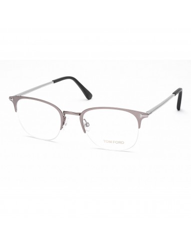 Tom Ford Men's Eyeglasses - Matte Light Ruthenium Cat Eye Half Rim Frame | FT5452 013 la chaussure