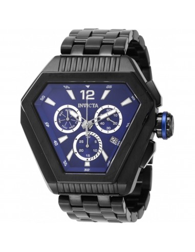 Invicta Men's Chronograph Watch - Speedway Quartz Blue Dial Black Bracelet | 46096 de France