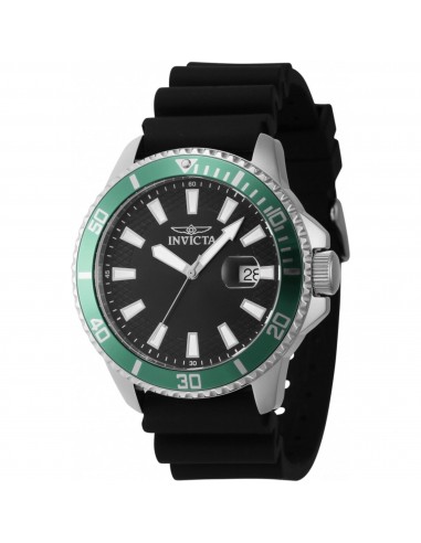 Invicta Men's Quartz Watch - Pro Diver Date Green/Silver Tone Bezel Black Dial | 46129 la chaussure