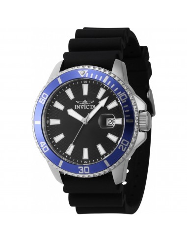 Invicta Men's Quartz Watch - Pro Diver Date Blue/Silver Tone Bezel Black Dial | 46130 ouvre sa boutique