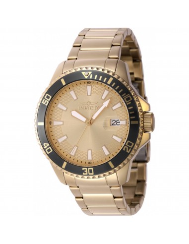 Invicta Men's Watch - Pro Diver Quartz Date Black/Gold Tone Bezel Bracelet | 46140 paiement sécurisé