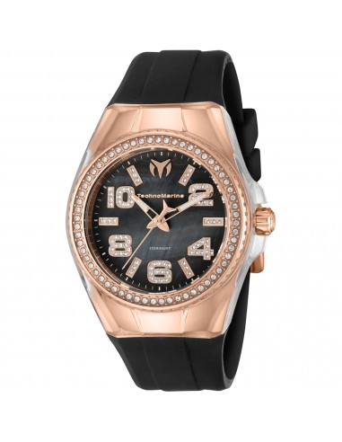 Technomarine Women's Watch - Cruise Rose Gold Crystal Bezel Black Strap | TM-121259 2024