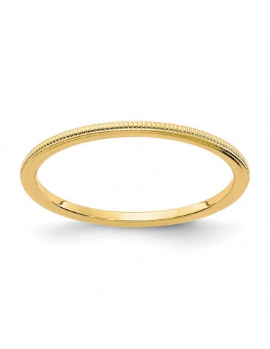 14K Gold 1.2mm Milgrain Stackable Band | STK19-120Y la colonne vertébrale