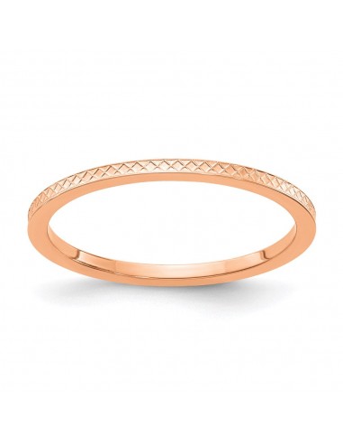 14K Rose Gold 1.2mm Criss-Cross Pattern Stackable Band | STK20-120R JUSQU'A -70%! 