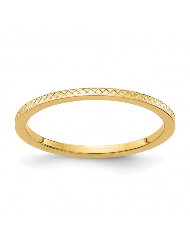 14K Gold 1.2mm Criss-Cross Pattern Stackable Band | STK20-120Y suggérées chez