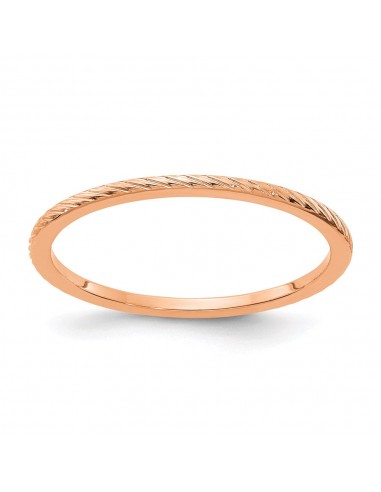 14K Rose Gold 1.2mm Twisted Wire Pattern Stackable Band | STK22-120R de France