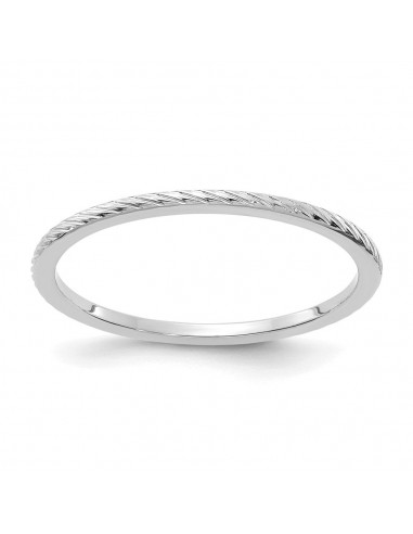 14K White Gold 1.2mm Twisted Wire Pattern Stackable Band | STK22-120W en stock