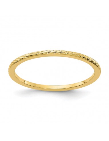 14K Gold 1.2mm Twisted Wire Pattern Stackable Band | STK22-120Y de technologie