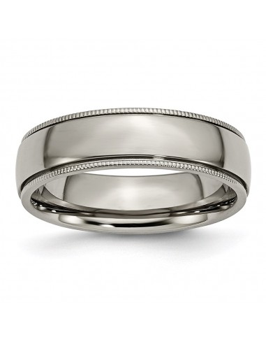 Titanium Grooved and Beaded Edge 6mm Polished Band | TB132 commande en ligne