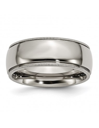 Titanium Grooved and Beaded Edge 8mm Polished Band | TB133 prix