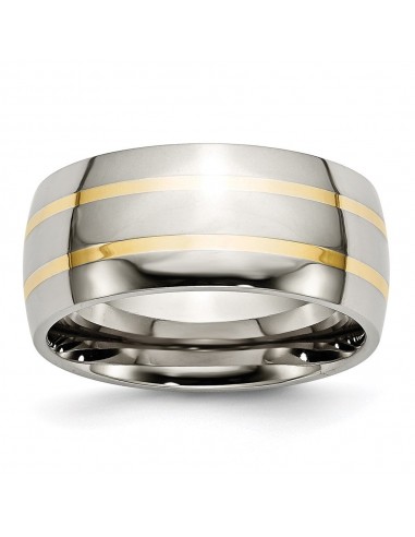 Titanium 14k Yellow Inlay 10mm Polished Band | TB141 meilleur choix