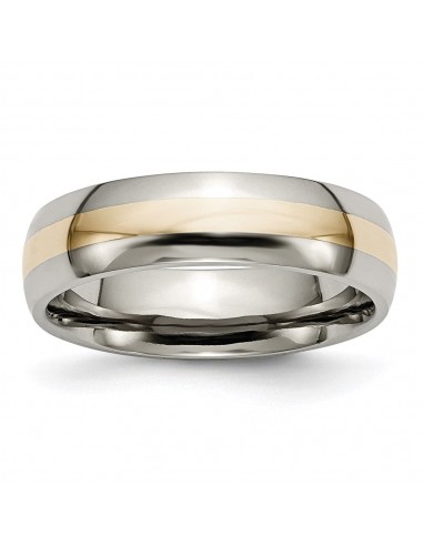 Titanium 14k Yellow Inlay 6mm Polished Band | TB18 votre restaurant rapide dans 