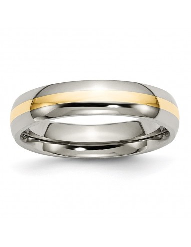 Titanium 14k Yellow Inlay 5mm Polished Band | TB221 prix pour 