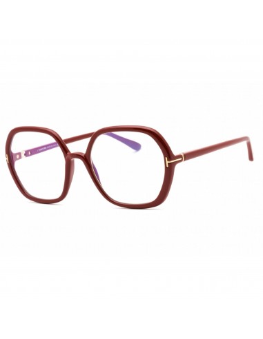 Tom Ford Women's Eyeglasses - Shiny Red Geometric Full Rim Frame | FT5814-B 066 Fin de série