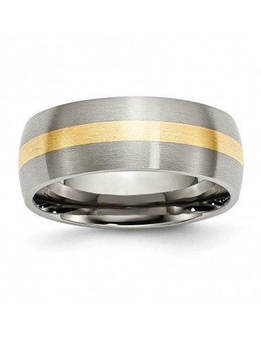 Titanium 14k Yellow Inlay 8mm Brushed Band | TB223 chez Cornerstreet bien 