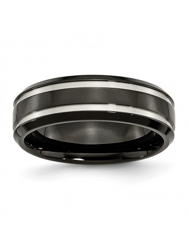 Titanium Black IP-plated Grooved 7mm Band | TB232 les ctes