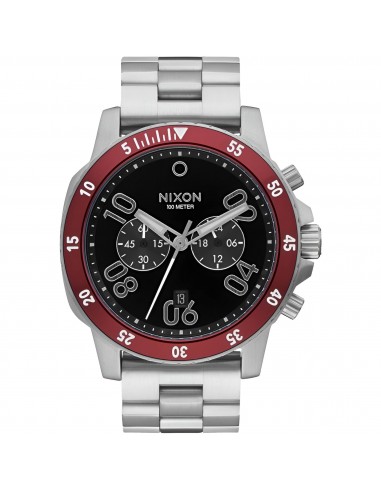 Nixon Men's Watch - Ranger Chronograph Black Dial Silver Steel Bracelet | A549-008 2023