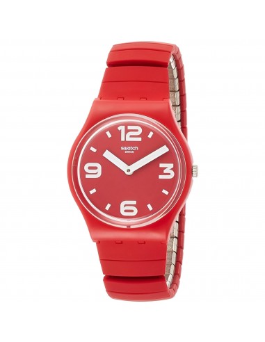 Swatch Women's Watch - Pepeblu Plastic Case Quartz Red Expansion Bracelet | GR173A Vous souhaitez 