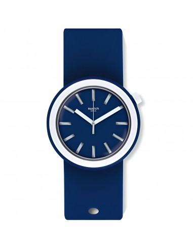 Swatch Women's Watch - Navypop Quartz Navy Blue Dial Silicone Rubber Strap | PNN103 de la marque