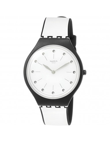 Swatch Women's Watch - Skin Skinme Light Grey and Black Silicone Strap | SVOB102 les ctes