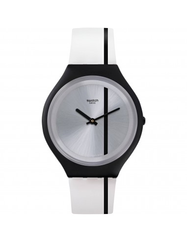 Swatch Unisex Watch - Skin Skinthrough Silver Dial Silicone Rubber Strap | SVUB102 la colonne vertébrale