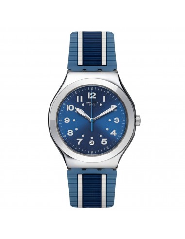 Swatch Men's Watch - Irony Bluora Swiss Quartz Blue and White Rubber Strap | YWS436 chez Cornerstreet bien 