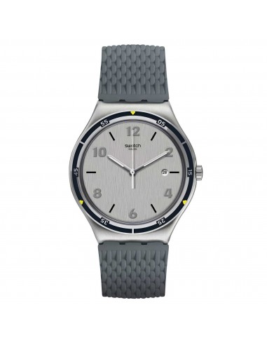 Swatch Men's Watch - Irony Asphaltise Quartz Silver Dial Blue Silicone Strap | YWS447 s'inspire de l'anatomie humaine