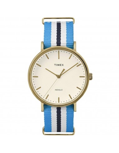 Timex Men's Watch - Weekender Fairfield Cream Dial Blue/White Nylon Strap | TW2P91000 ouvre sa boutique